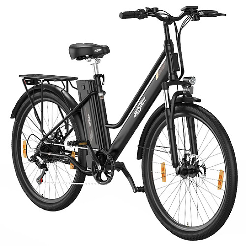 Vélo électrique de ville ONESPORT OT18-3 - Vitesse maximale de 25 km/h - Autonomie maximale de 100 km - Pneus de 26 pouces - Moteur de 250 W - Batterie 36 V 14,4 Ah - Noir