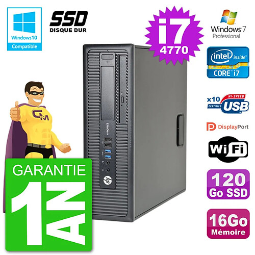 PC HP EliteDesk 800 G1 SFF i7-4770 RAM 16Go SSD 120Go Graveur DVD Wifi W7 · Occasion