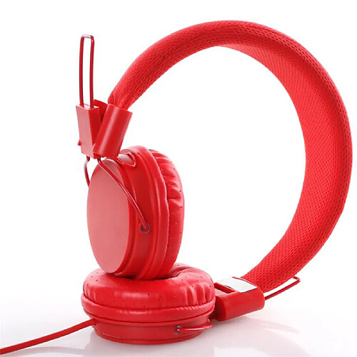 Universal Écouteurs à oreilles filaires pour enfantsÉcouteurs à bandeau à la mode pour iPad Tablette Rouge(Rouge)