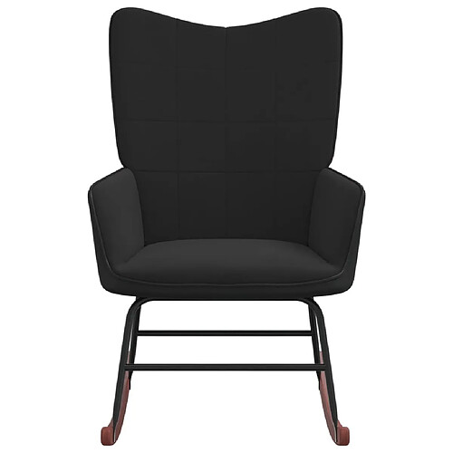 Maison Chic Chaise à bascule | Fauteuil Relax, design moderne Noir Velours et PVC -GKD87421