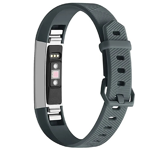 Wewoo Bracelet pour montre connectée Dragonne en silicone de couleur solide FITBIT Alta / HR gris foncé