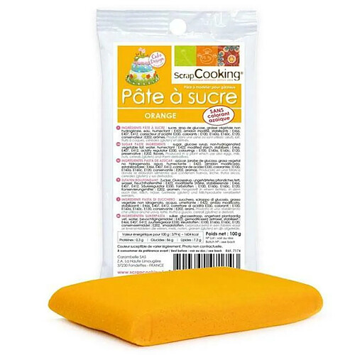 Scrapcooking Pâte à sucre orange 100 g