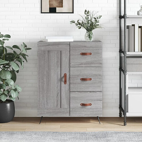 vidaXL Buffet sonoma gris 69,5x34x90 cm bois d'ingénierie