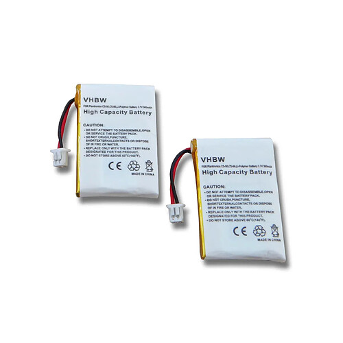 vhbw 2x Batteries compatible avec Plantronics CS510A, PL-64399-01, SC60, W720 casque audio, écouteurs sans fil (300mAh, 3,7V, Li-polymère)