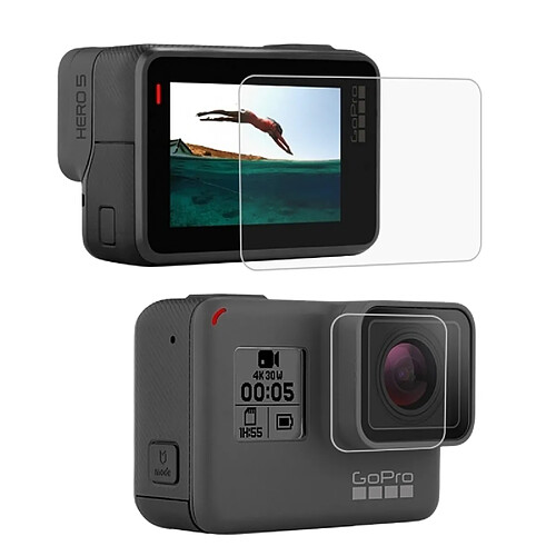 Wewoo Film protecteur écran pour GoPro HERO5 Lens HD d'écran + LCD Dispaly de verre trempé