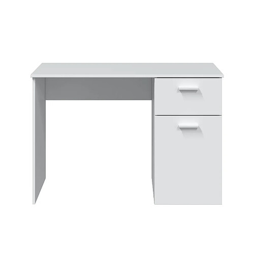 Pegane Bureau en mélaminé coloris blanc artik - Hauteur 73 x Longueur 108 x Profondeur 50 cm