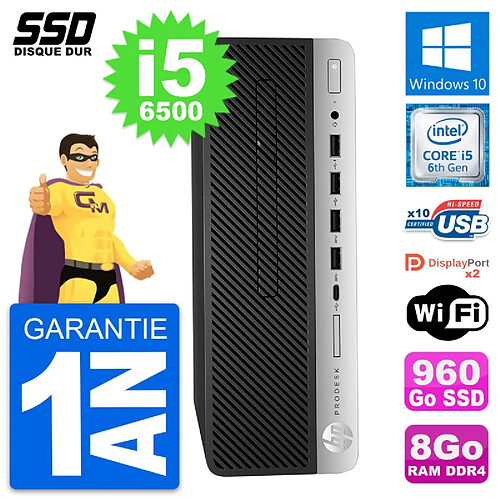 PC HP ProDesk 600 G3 SFF Intel Core i5-6500 RAM 8Go SSD 960Go Windows 10 Wifi · Occasion