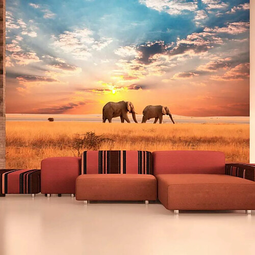 Paris Prix Papier Peint Éléphants de Savane D'Afrique 309 x 400 cm