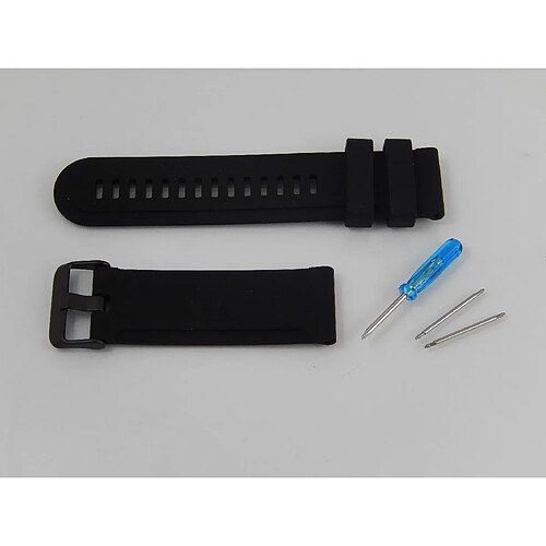 vhbw bracelet L compatible avec Suunto Traverse montre connectée - 12.5cm + 8.5 cm silicone noir