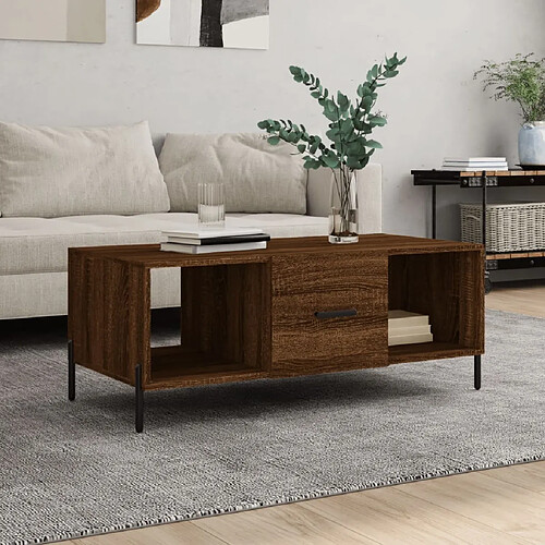 Maison Chic Table basse,Table Console Table d'appoint, Table pour salon chêne marron 102x50x40 cm bois d'ingénierie -MN72989