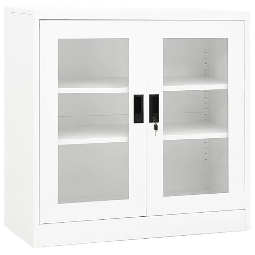 vidaXL Armoire de bureau Blanc 90x40x90 cm Acier