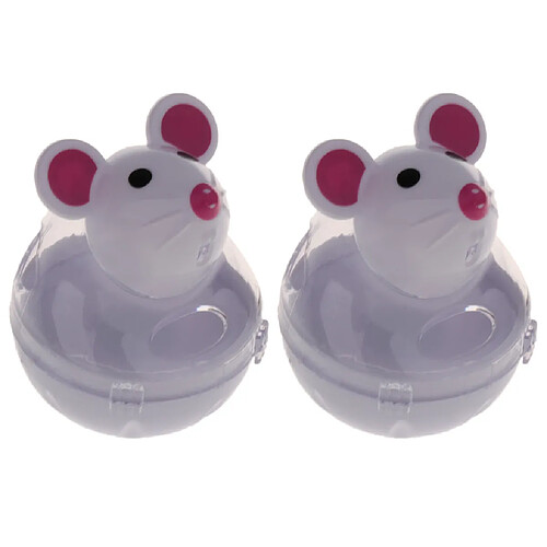 2 pcs chat pour animaux de compagnie chat jouet jouet interactif chat chien fuite distributeur de nourriture blanc