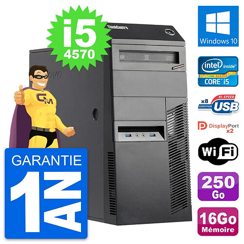 PC Tour Lenovo ThinkCentre M83 i5-4570 RAM 16Go Disque Dur 250Go Windows 10 Wifi · Occasion