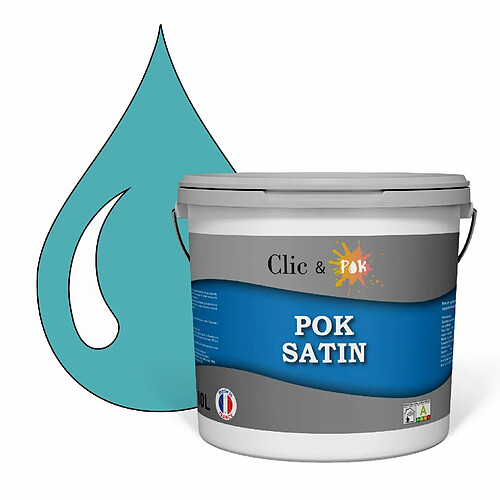 POK SATIN : Peinture Satin Lessivable Céladon 100m² - 10L