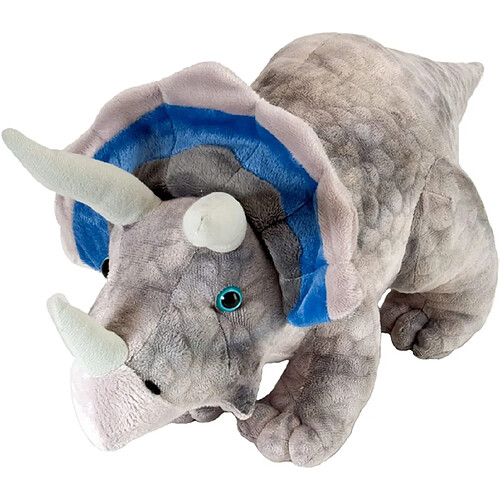 Wild Republic peluche Dinosaure Triceratops de 25 cm gris bleu