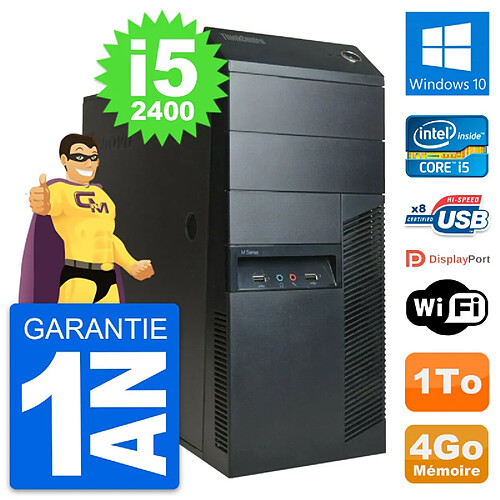 PC Tour Lenovo ThinkCentre M91p Intel i5-2400 RAM 4Go Disque 1To Windows 10 Wifi · Occasion