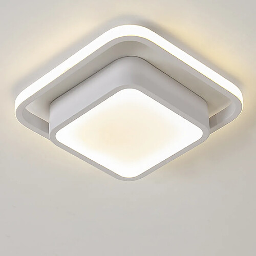 Stoex Plafonnier Moderne Lampe de Plafond Blanc Minimaliste À Led Luminaire Plafonnier Carré Créatif Pour Chambre À Coucher, Café, Bureau (Blanc Chaud)