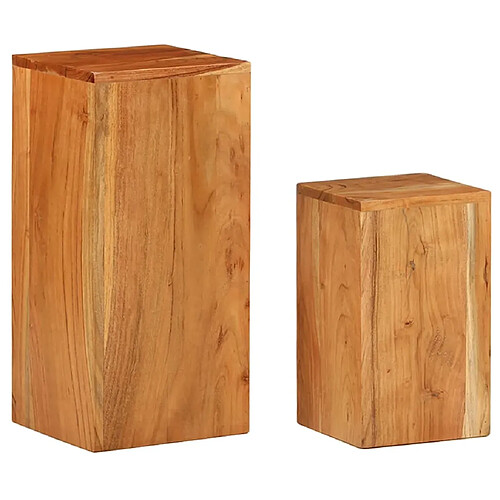 vidaXL Supports pour plantes 2 pcs bois d'acacia massif