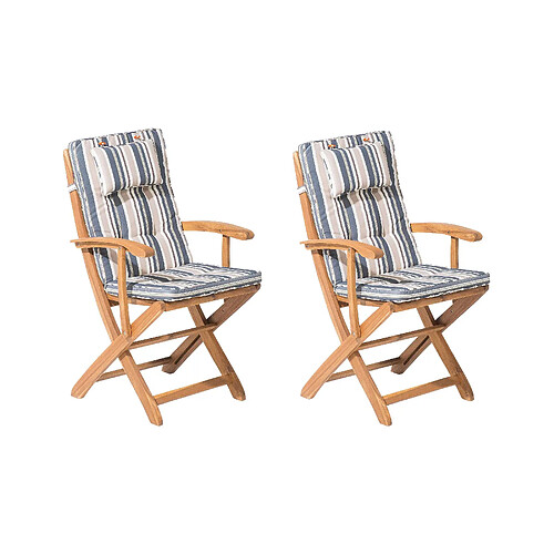 Beliani Lot de 2 chaises Bois Multicolore MAUI