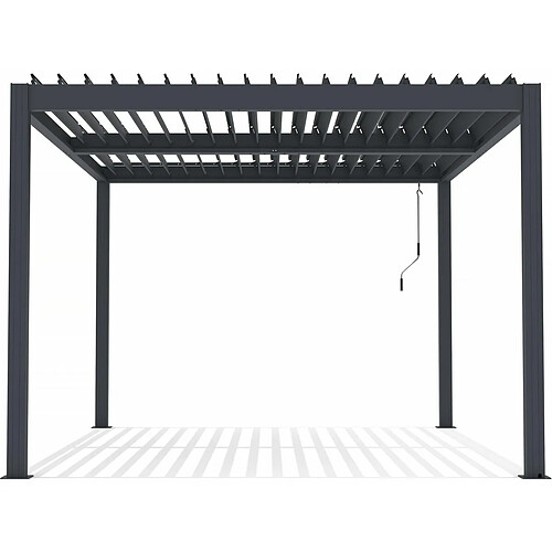 Habitat Et Jardin Pergola bioclimatique avec led Windsor en aluminium 3 x 4 - Gris