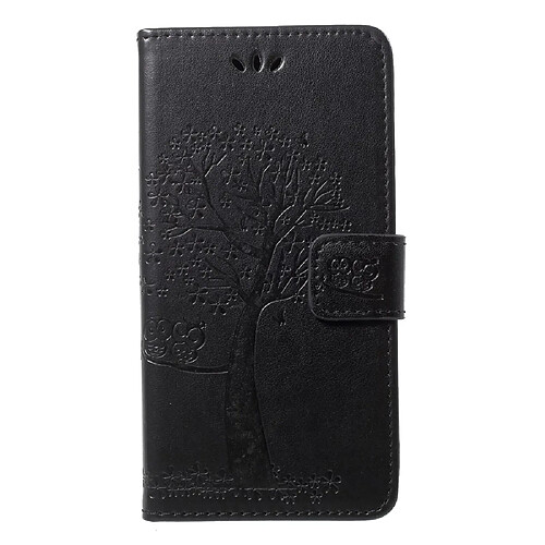 Etui en PU  tree noir hibou pour Huawei P20 Lite