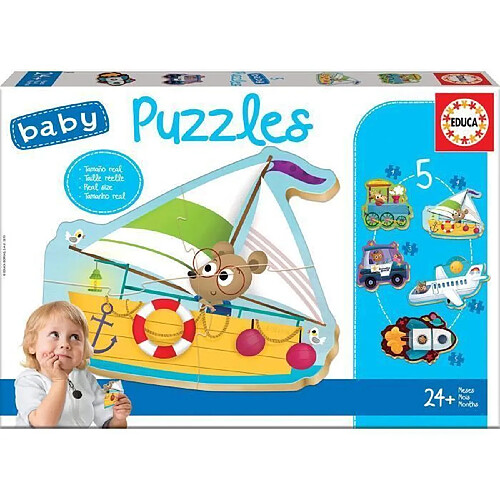 Educa Borras Puzzles Véhicules pour bébés - 5 puzzles (EDU18059)