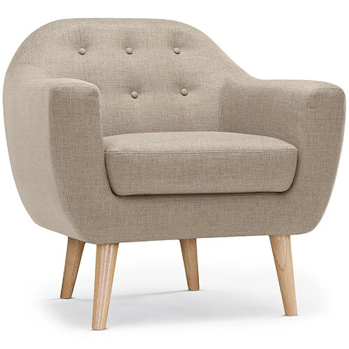 Paris Prix Fauteuil Scandinave Tissu Lopy 78cm Beige