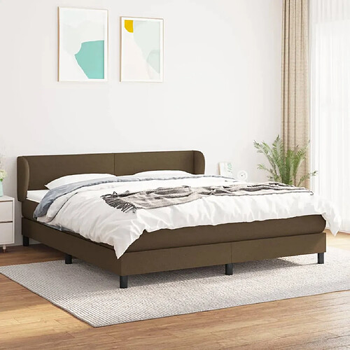 vidaXL Sommier à lattes de lit avec matelas Marron foncé 160x200 cm