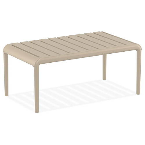 Alterego Table basse 'SIDONY XL' taupe en matière plastique