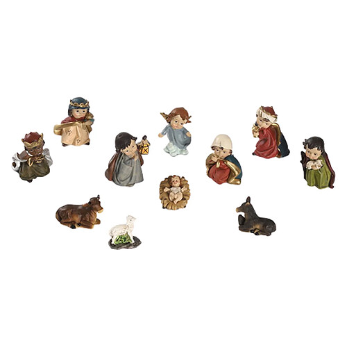 Bande dessinée Des Crèches Crèche de Noël Figure Bébé Naissance Jésus Christ Peint À La Main Crèche Miniatures Ornement Église Cadeaux Accueil Parti