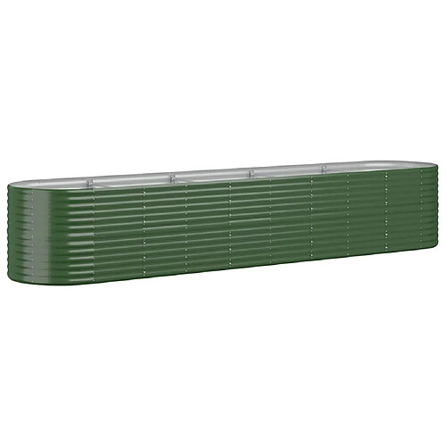 Maison Chic Jardinière,Lit surélevé de jardin - Bac à fleurs - pot de fleur Acier enduit de poudre 368x80x68 cm Vert -GKD11939