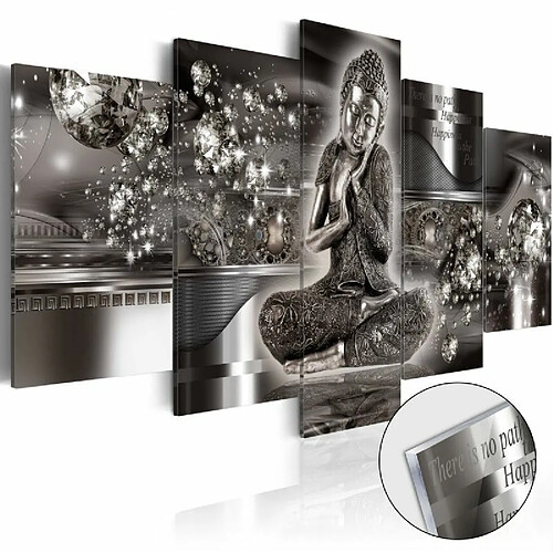 Paris Prix Tableau sur Verre Acrylique Silver Serenity 100 x 200 cm