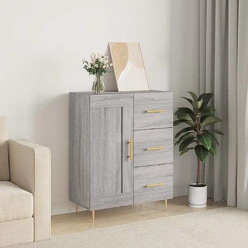 Maison Chic Buffet,Meuble de Rangement,commode pour salon,Cuisine sonoma gris 69,5x34x90 cm bois d'ingénierie -MN44852