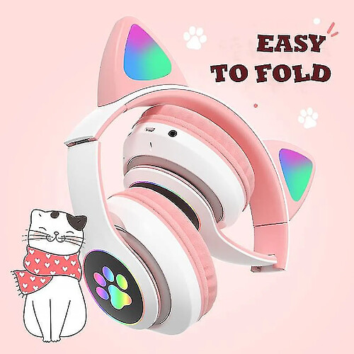 Universal Oreille de chat mignon casque sans fil casque bluetooth grand casque bluetooth sans fil