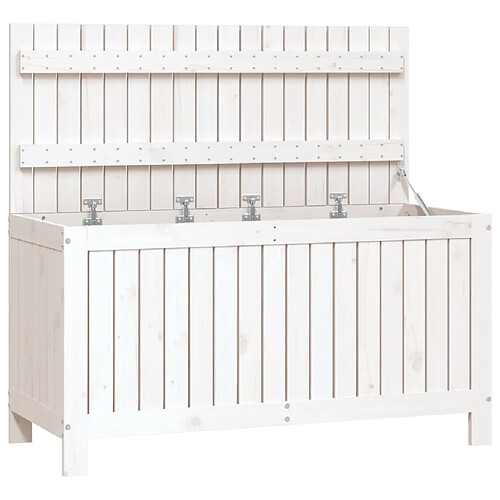 Helloshop26 Coffre boîte meuble de jardin rangement 115 x 49 x 60 cm bois de pin blanc 02_0013069