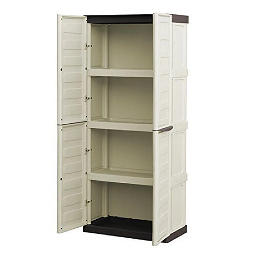 Armoire en plastique toutes étagères 2 portes - mobilier d'extérieur 80505