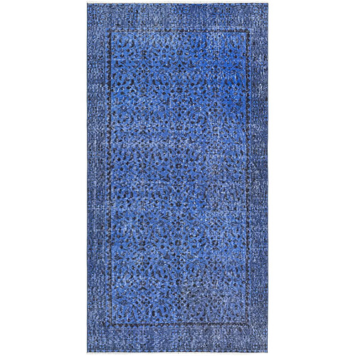 Vidal Tapis de laine 206x104 Bleu Ultra Vintage