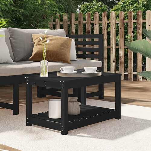 vidaXL Table de jardin noir 82,5x50,5x45 cm bois massif de pin