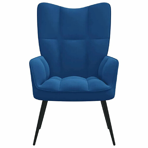 Maison Chic Chaise de relaxation | Fauteuil relax Bleu Velours -GKD97051