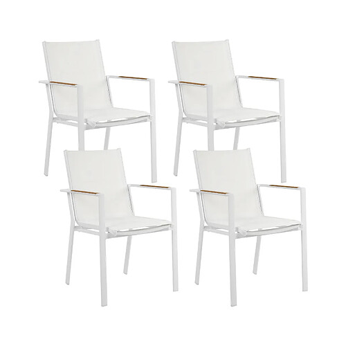 Beliani Lot de 4 chaises Métal Blanc BUSSETO