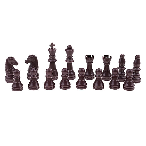 16 pièces de rechange pièces d'échecs en plastique / jeu d'échecs marron