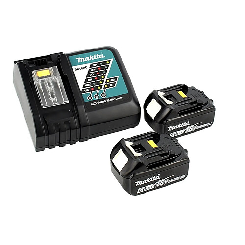 Makita DJR 188 RTJ Brushless Li-ion Scie récipro sans fil 18 V + Coffret de transport Makpac 2 + 2x Batteries Makita BL 1850 5,0 Ah / 5000 mAh + Chargeur Makita DC 18 RC