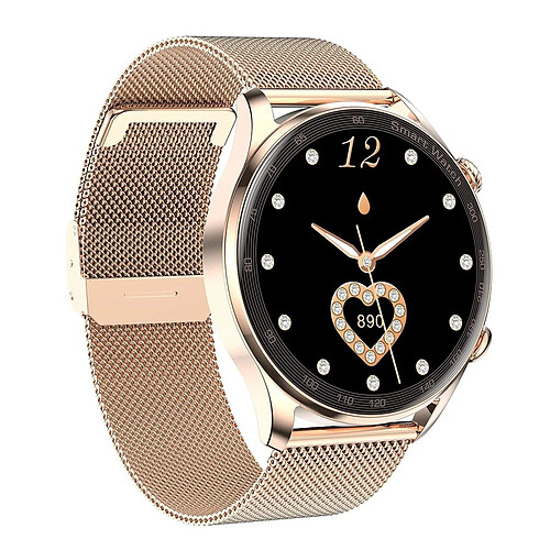 Yonis Montre Connectée Femme Or IP67 Bluetooth Santé