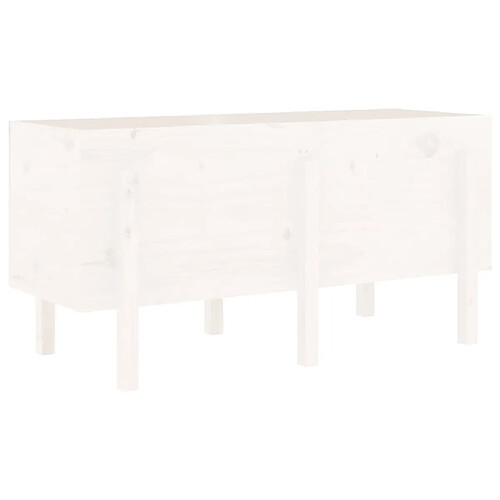 Maison Chic Jardinière,Lit surélevé de jardin - Bac à fleurs - pot de fleur blanc 121x50x57 cm bois de pin massif -GKD67712