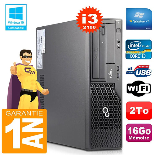 PC Fujitsu Esprimo E500 E85+ SFF Core I3-2100 RAM 16Go Disque 2 To Wifi W7 · Occasion