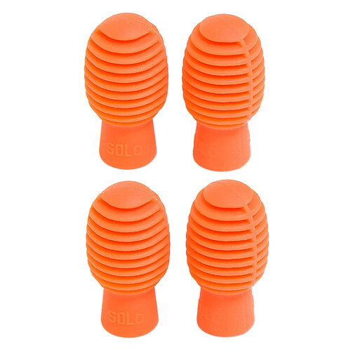 4pcs Silicone Tambour Bâton Tête Manchon Drumstick Housse En Caoutchouc Orange