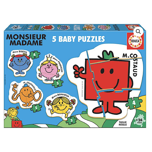 Educa Borras 5 Baby Puzzles Monsieur Madame