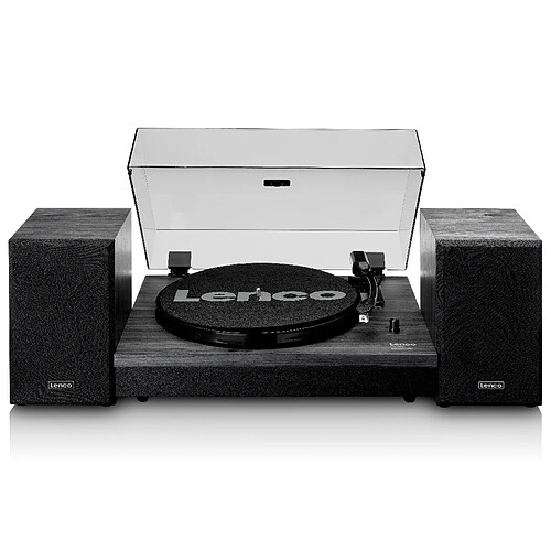 Lenco Platine vinyle avec deux haut-parleurs externes LS-300BK Noir