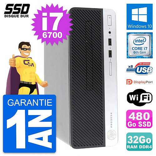 PC HP ProDesk 400 G4 SFF Intel Core i7-6700 RAM 32Go SSD 480Go Windows 10 Wifi · Occasion