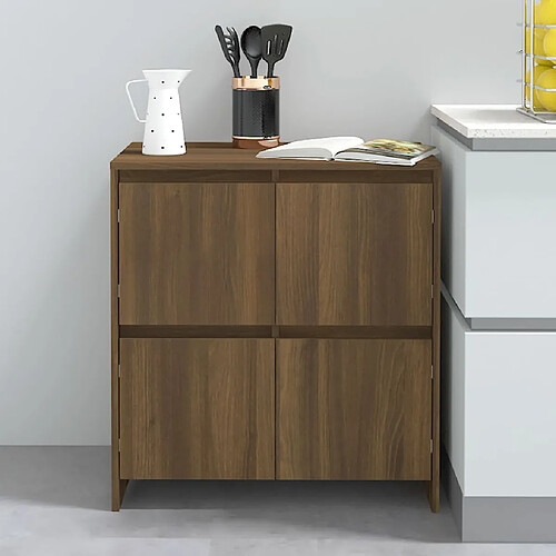 vidaXL Buffet Chêne marron 70x41x75 cm Bois d'ingénierie